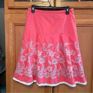 Think Tank Elegant Pink Floral embroidered Women's Skirt size 4